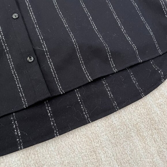 Eileen Fisher Black Wool Long Sleeve Button Up Blouse Shirt Top XL - Picture 8 of 9